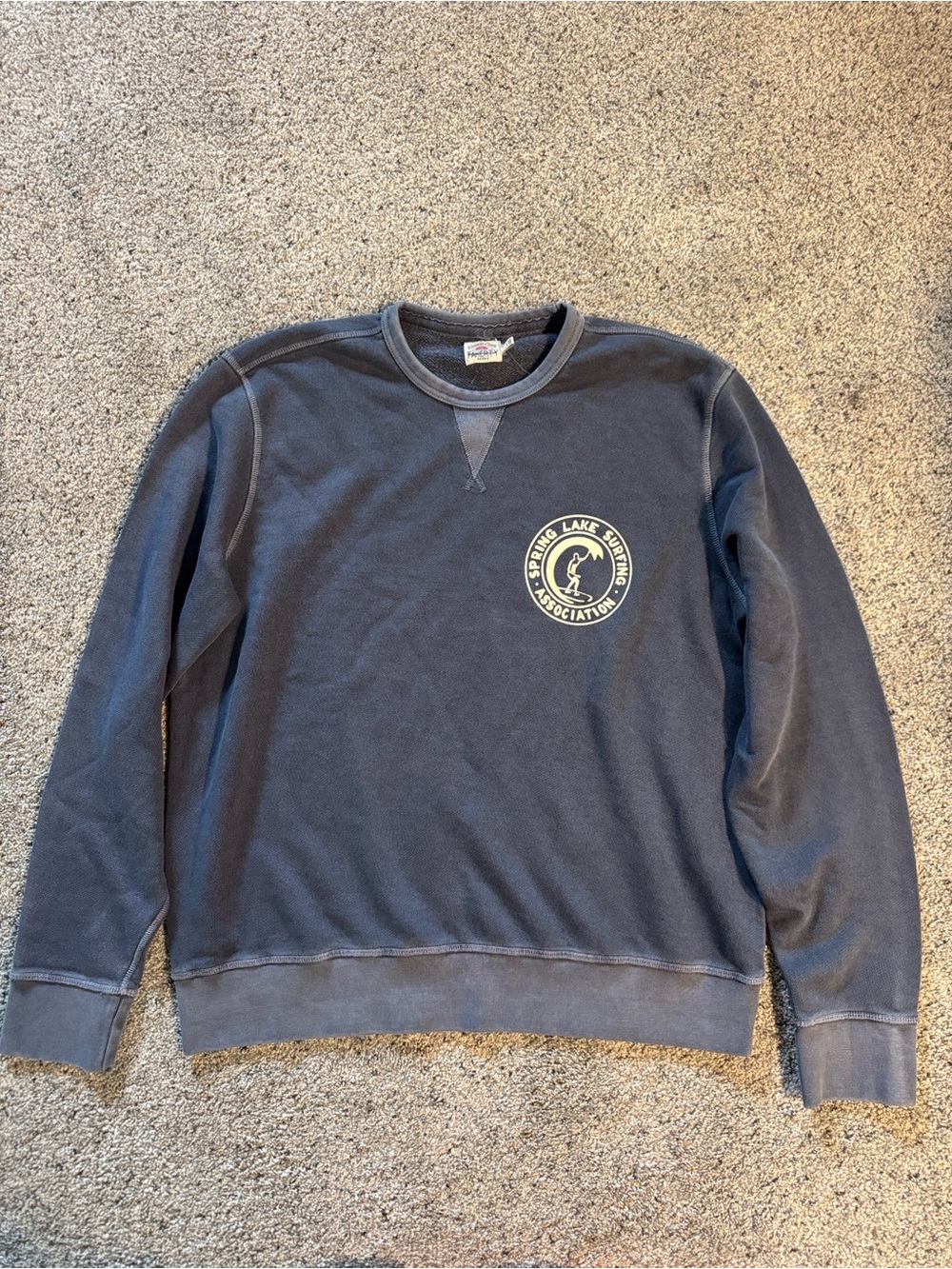 Faherty Navy Crewneck Sweatshirt